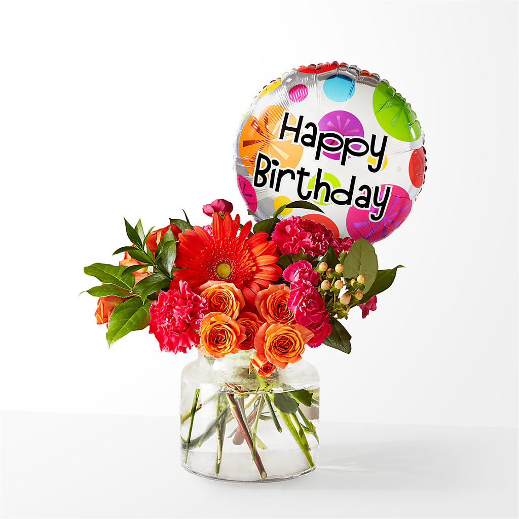 Fiesta Bouquet with Birthday Balloon – RICHARD FLOWERS & GIFTS LLC, Clearwater FL