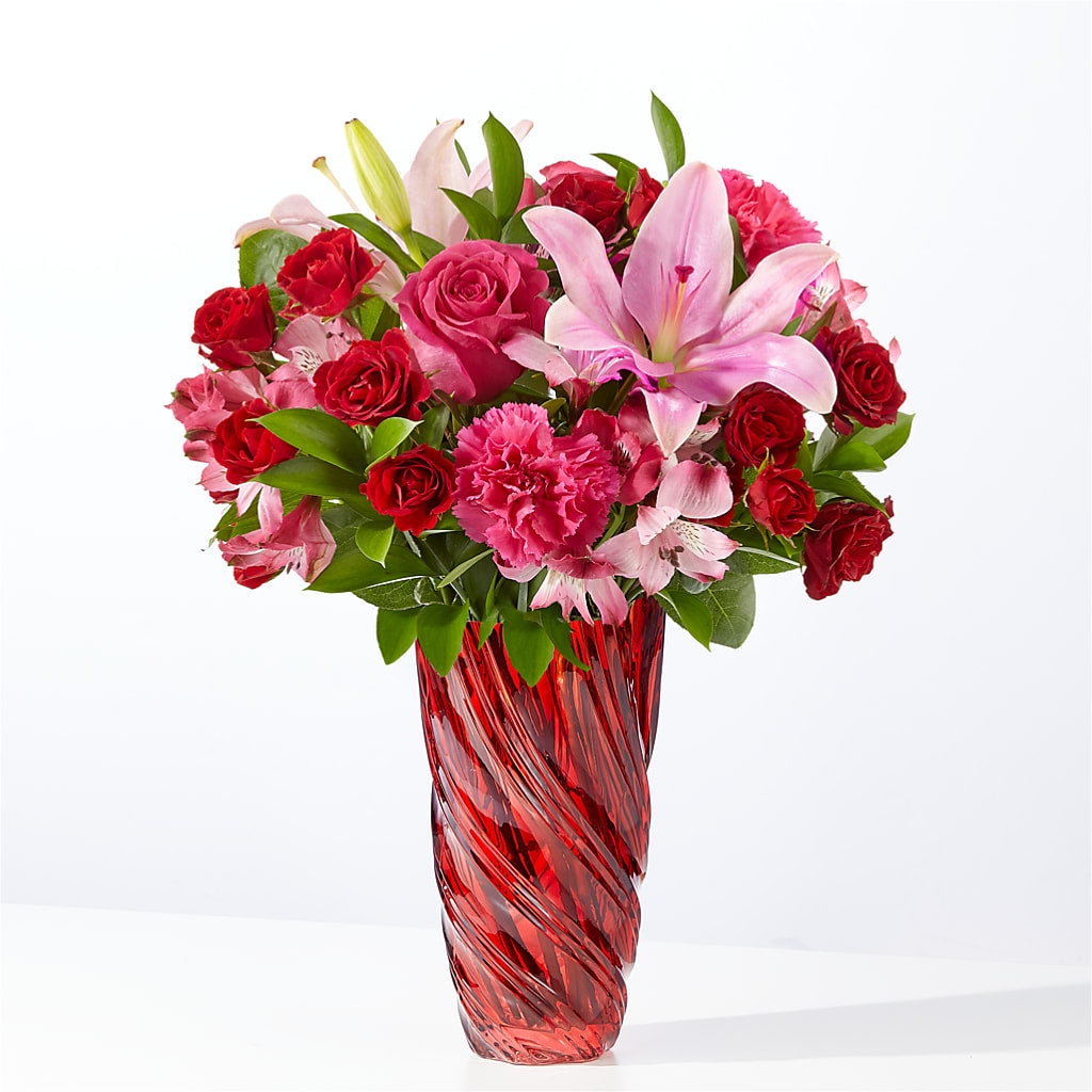 In Love Bouquet with Luxe Swirl Vase – RICHARD FLOWERS & GIFTS LLC, Clearwater FL