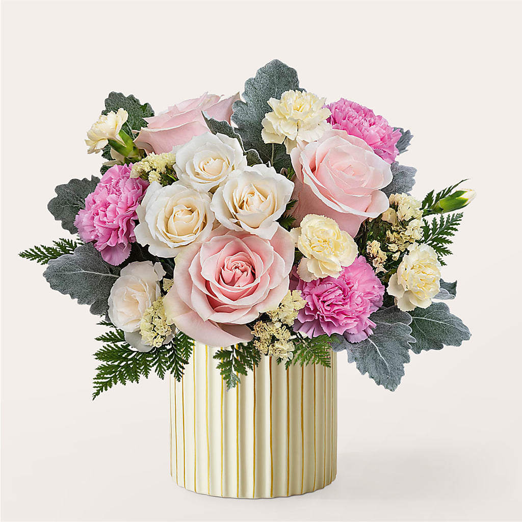 Blissful Moments Bouquet with Ivory Vase – RICHARD FLOWERS & GIFTS LLC, Clearwater FL