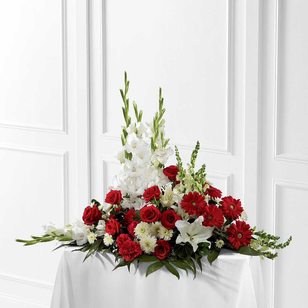 Crimson & White Arrangement – RICHARD FLOWERS & GIFTS LLC, Clearwater FL