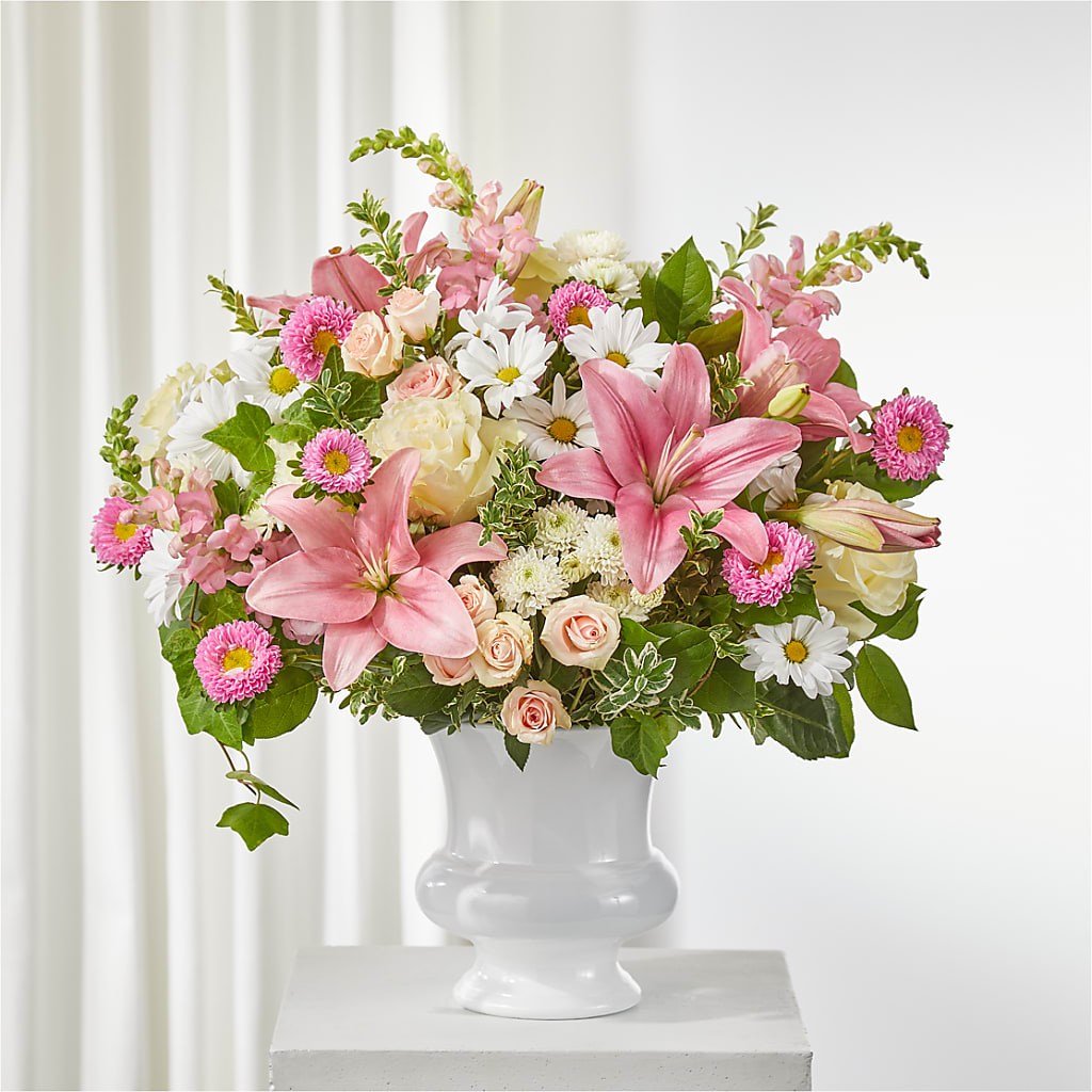 Empathetic Blooms Urn Arrangement – RICHARD FLOWERS & GIFTS LLC, Clearwater FL