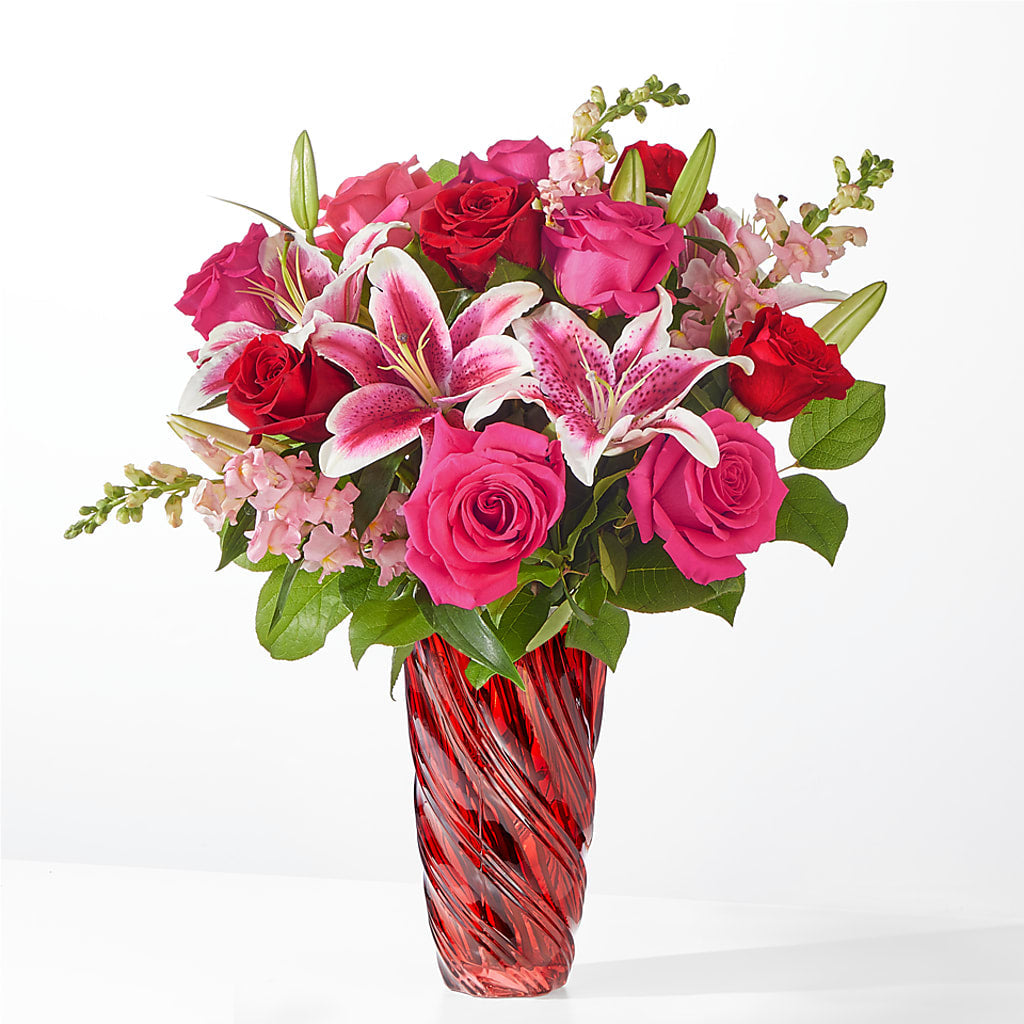 Always You Bouquet with Luxe Swirl Vase – RICHARD FLOWERS & GIFTS LLC, Clearwater FL