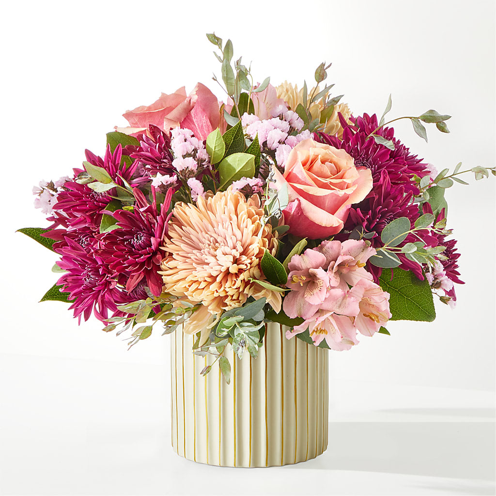 Berry Cobbler Bouquet with Ivory Vase – RICHARD FLOWERS & GIFTS LLC, Clearwater FL