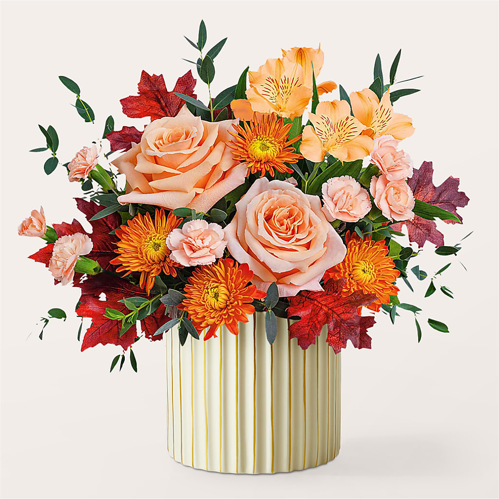 Spiced Latte Bouquet with Ivory Vase – RICHARD FLOWERS & GIFTS LLC, Clearwater FL