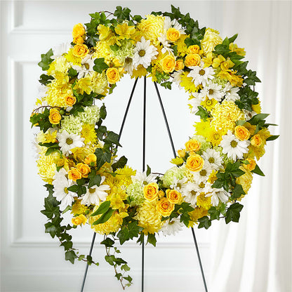Golden Remembrance Wreath – RICHARD FLOWERS & GIFTS LLC, Clearwater FL