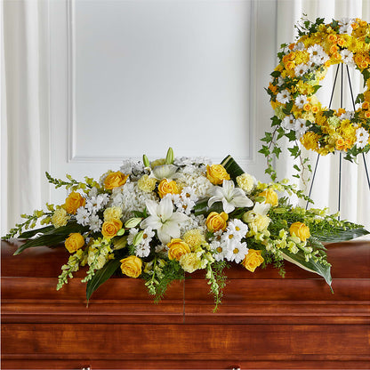 Golden Harmony Casket Spray – RICHARD FLOWERS & GIFTS LLC, Clearwater FL