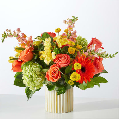 Autumn Sunshine Bouquet with Ivory Vase – RICHARD FLOWERS & GIFTS LLC, Clearwater FL