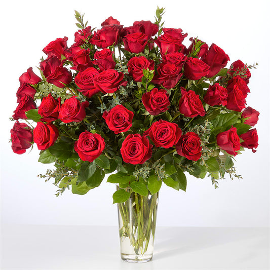 Forever Yours Fifty Stem Red Rose Bouquet – RICHARD FLOWERS & GIFTS LLC, Clearwater FL